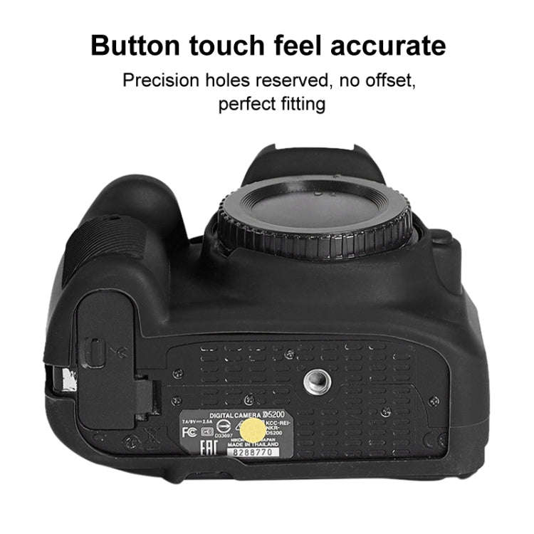 Soft Silicone Protective Case for Nikon D5200 (Black)