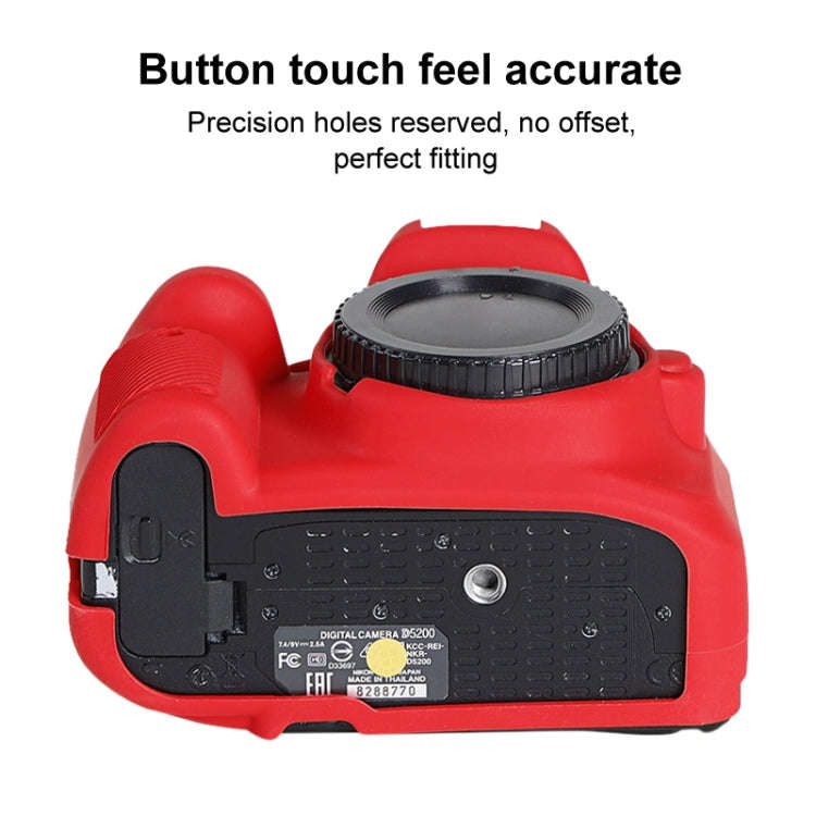 Soft Silicone Protective Case for Nikon D5200 (Red)