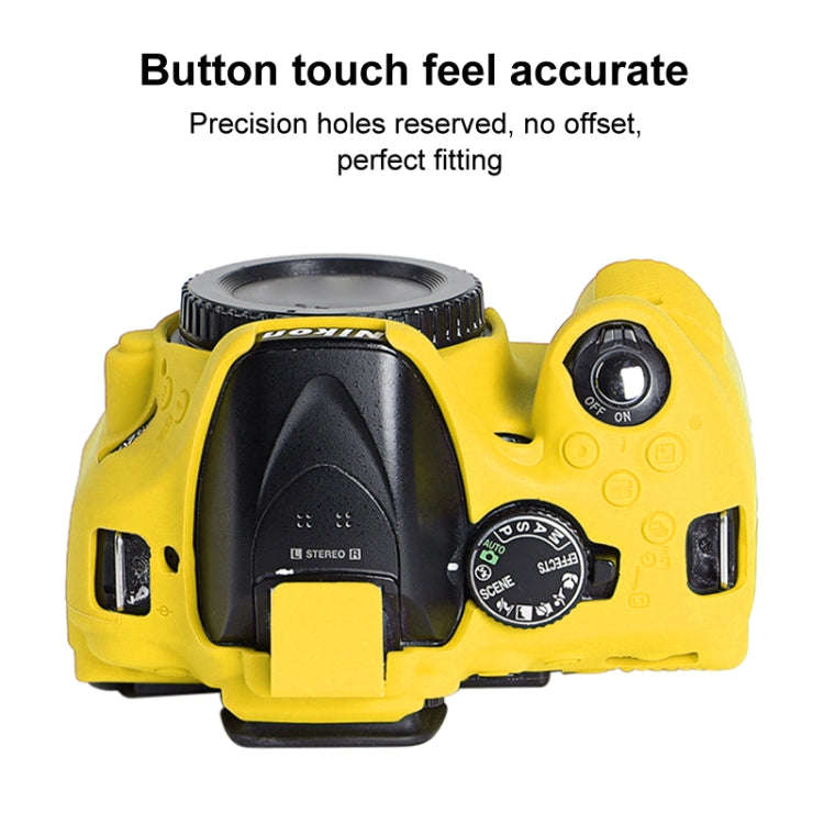 Soft Silicone Protective Case for Nikon D5200 (Yellow)
