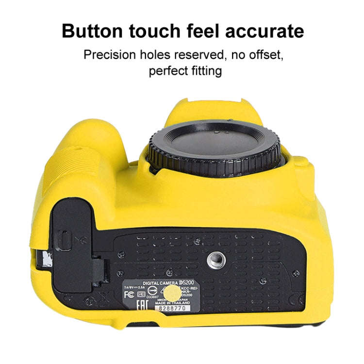 Soft Silicone Protective Case for Nikon D5200 (Yellow)
