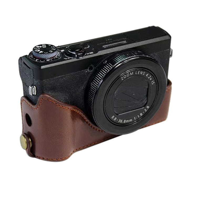 1/4 inch Thread PU Leather Camera Half Case Base for Canon G7 X Mark III / G7 X3 (Black)