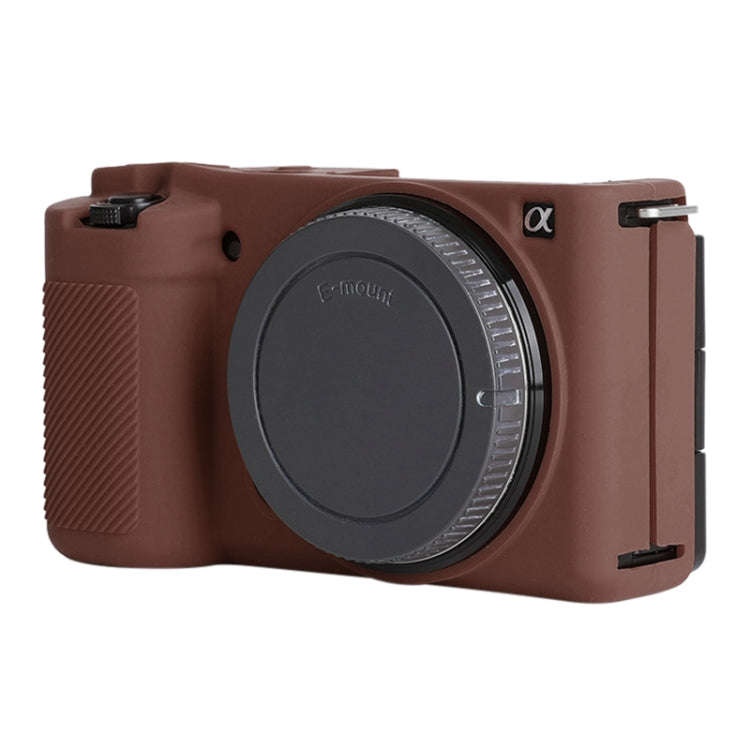For Sony ZV-E10 Soft Silicone Protective Case (Coffee)