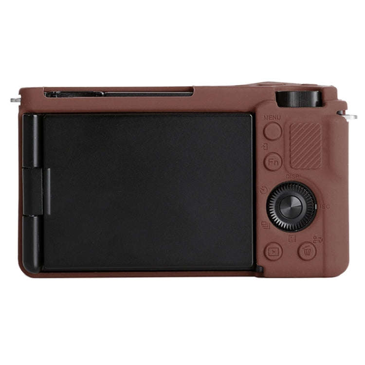 For Sony ZV-E10 Soft Silicone Protective Case (Coffee)