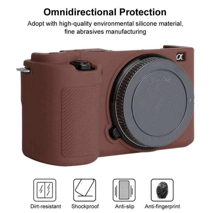 For Sony ZV-E10 Soft Silicone Protective Case (Coffee)