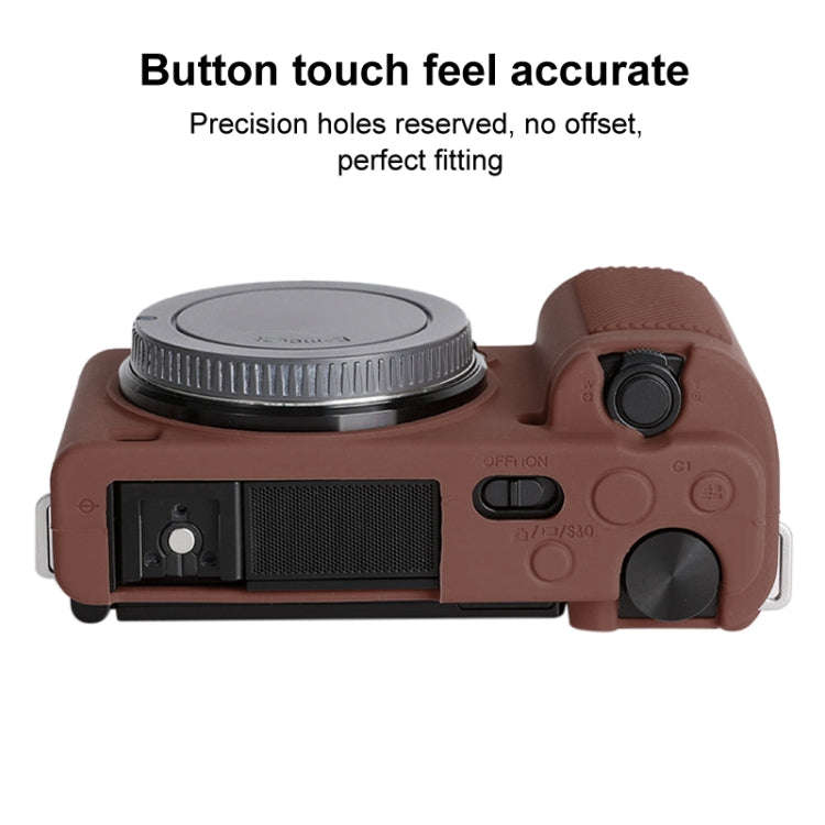For Sony ZV-E10 Soft Silicone Protective Case (Coffee)