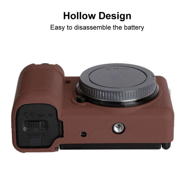 For Sony ZV-E10 Soft Silicone Protective Case (Coffee)