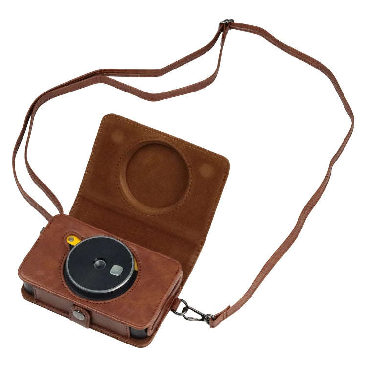 For Kodak Mini Shot2 Retro / C210R instax Full Body Camera PU Leather Case Bag with Strap (Brown)