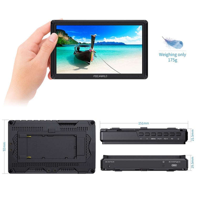 FEELWORLD FW568 V3 6 inch 3D LUT DSLR Camera Field Monitor, IPS Full HD 1920 x 1152,  Support HDM...