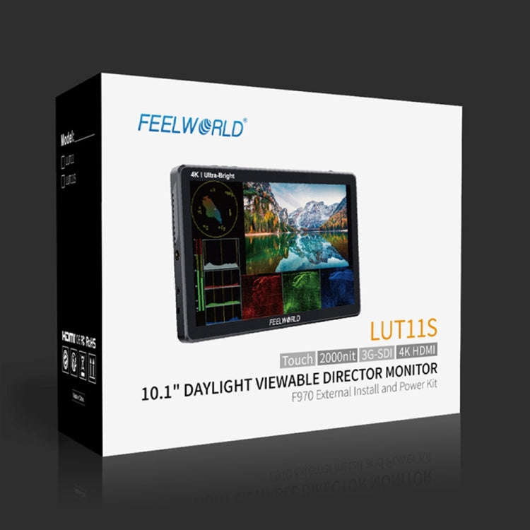 FEELWORLD LUT11S 10.1 inch Ultra High Bright 2000nit Touch Screen DSLR Camera Field Monitor, 3G-S...