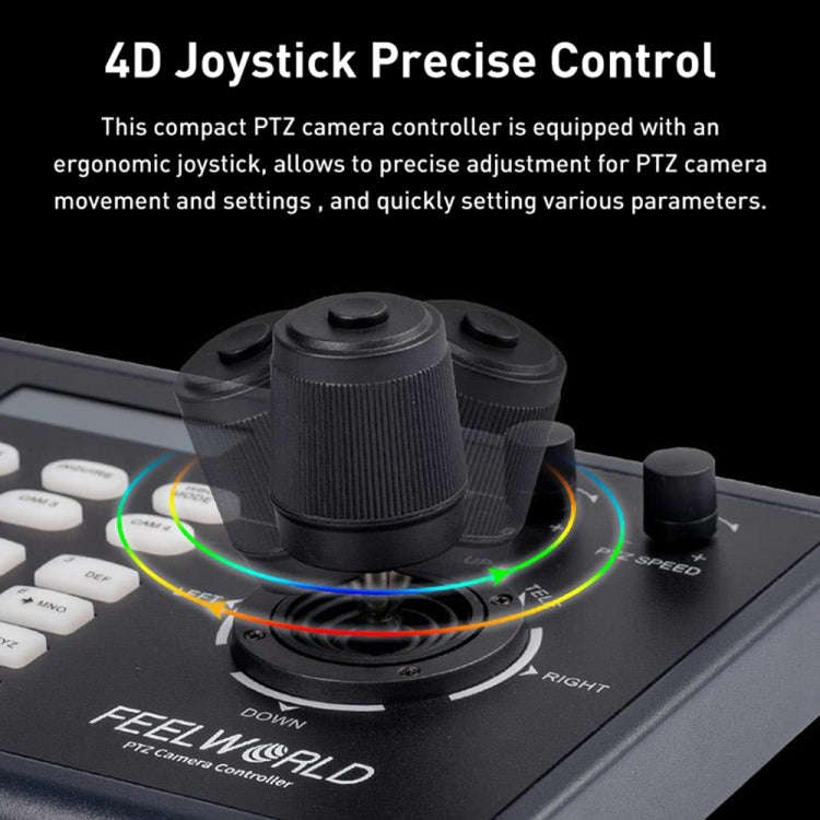FEELWORLD KBC10 PTZ Camera Controller with Joystick and Keyboard Control ,Support PoE(US Plug)