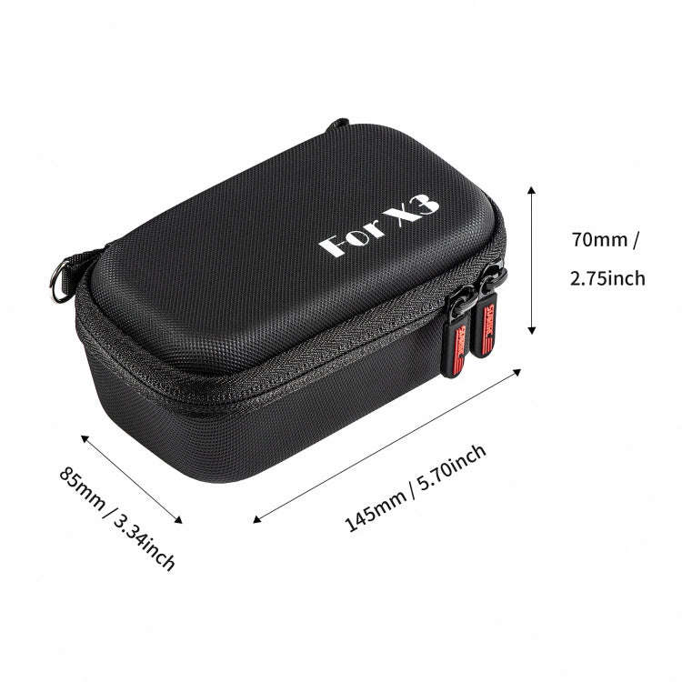 For Insta360 One X3 STARTRC Camera Carry Case with Carabiner & Strap(Black)