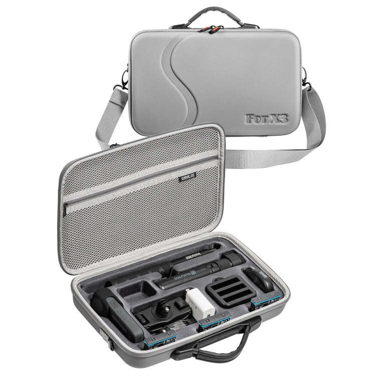 For Insta360 One X3 STARTRC Diamond Texture Camera and Accessories PU Storage Case Bag(Grey)