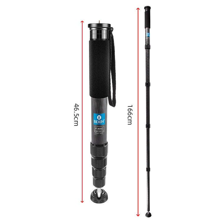 BEXIN P405C Camera Carbon Fiber Monopod Travel Live Selfie Bracket Holder