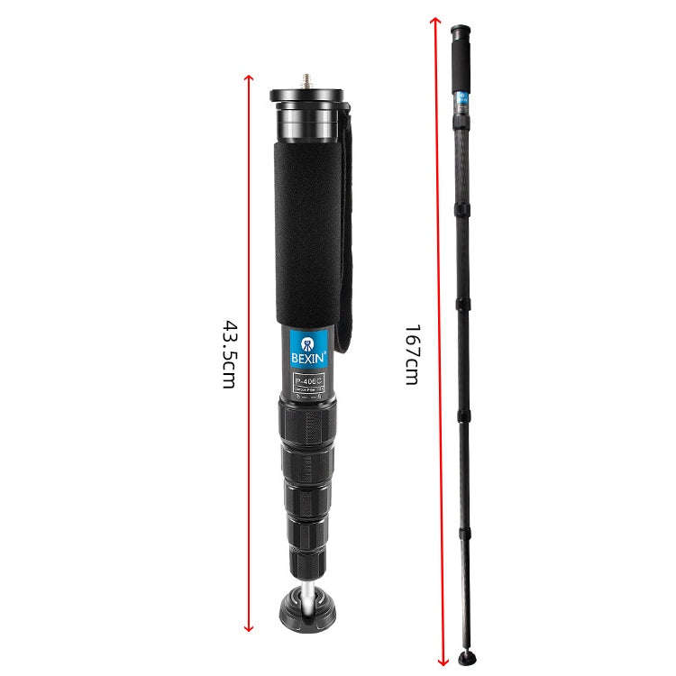BEXIN P406C Camera Carbon Fiber Monopod Travel Live Selfie Bracket Holder