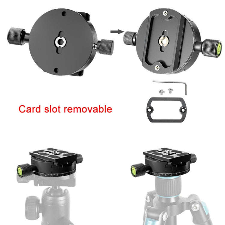 BEXIN QJ08-S Panoramic Rotary Quick Release Clamp Base Tripod Mount with Quick Release Plate