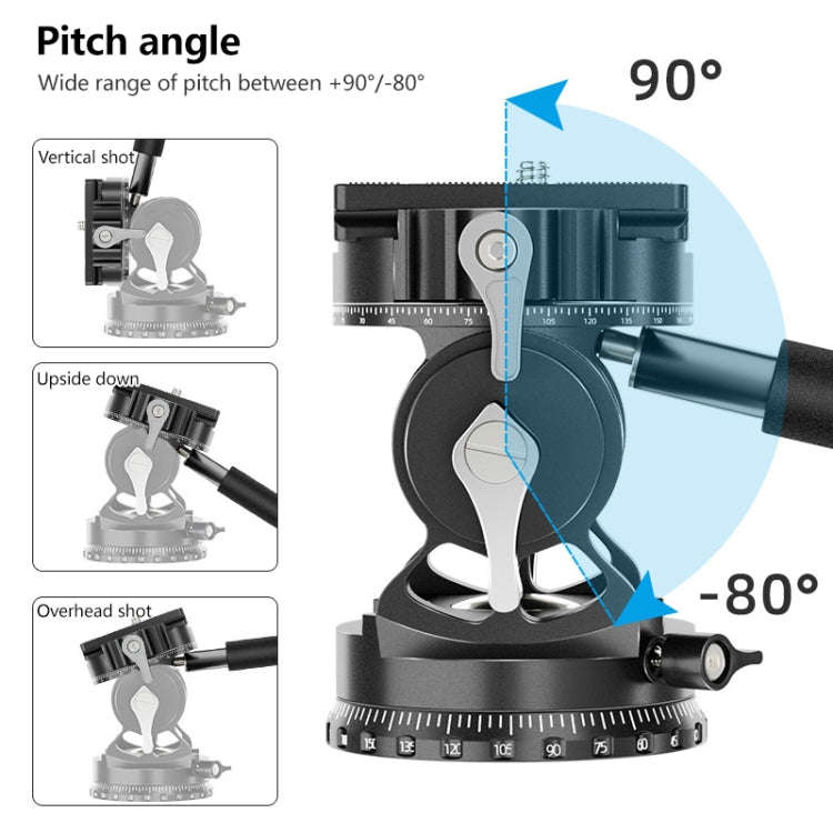 BEXIN DT-02R/S 2D 720 Degree Panorama Heavy Duty Tripod Action Fluid Drag Head with Quick Release...
