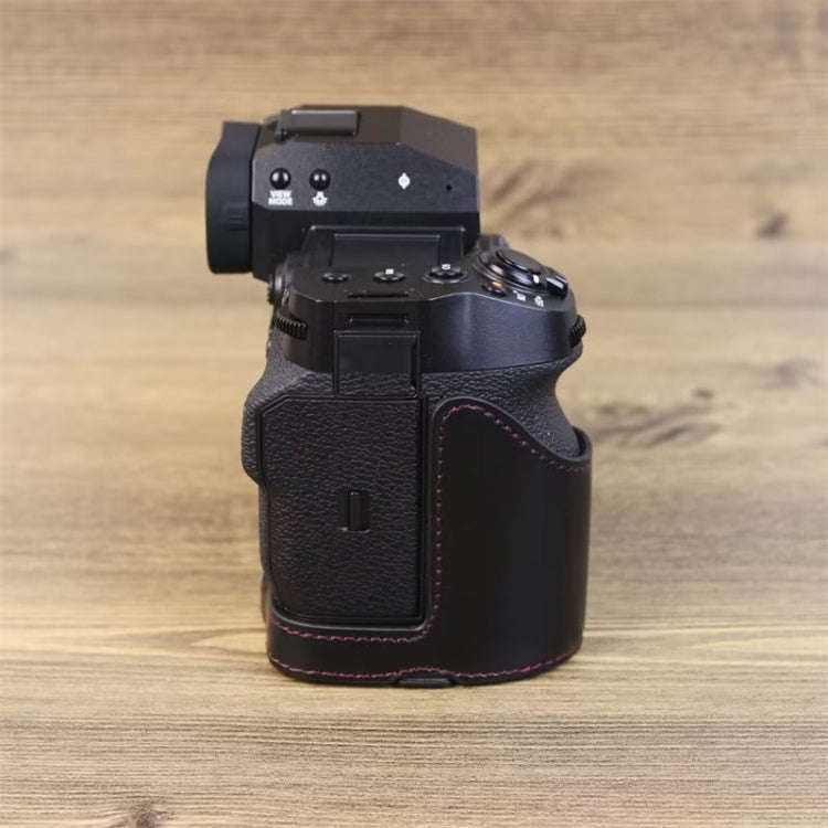 For Fujifilm XH2S 1/4 inch Thread PU Leather Camera Half Case Base (Brown)