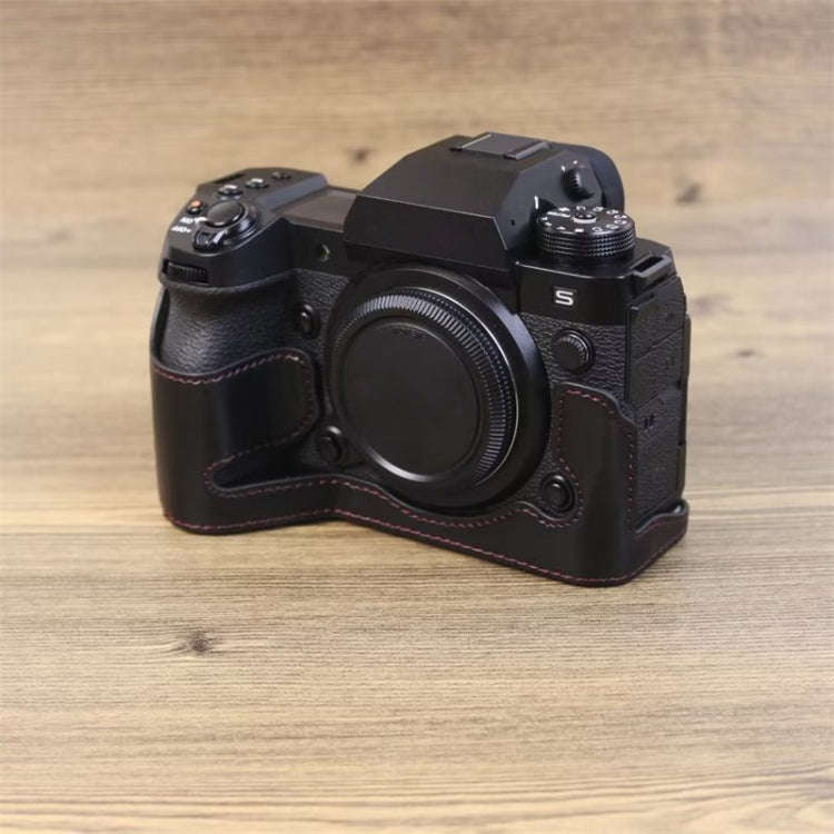 For Fujifilm XH2S 1/4 inch Thread PU Leather Camera Half Case Base (Brown)