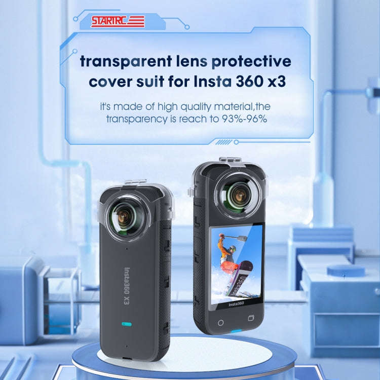 For Insta360 X3 STARTRC No Disassembly Transparent Lens Protection Cover(Transparent)