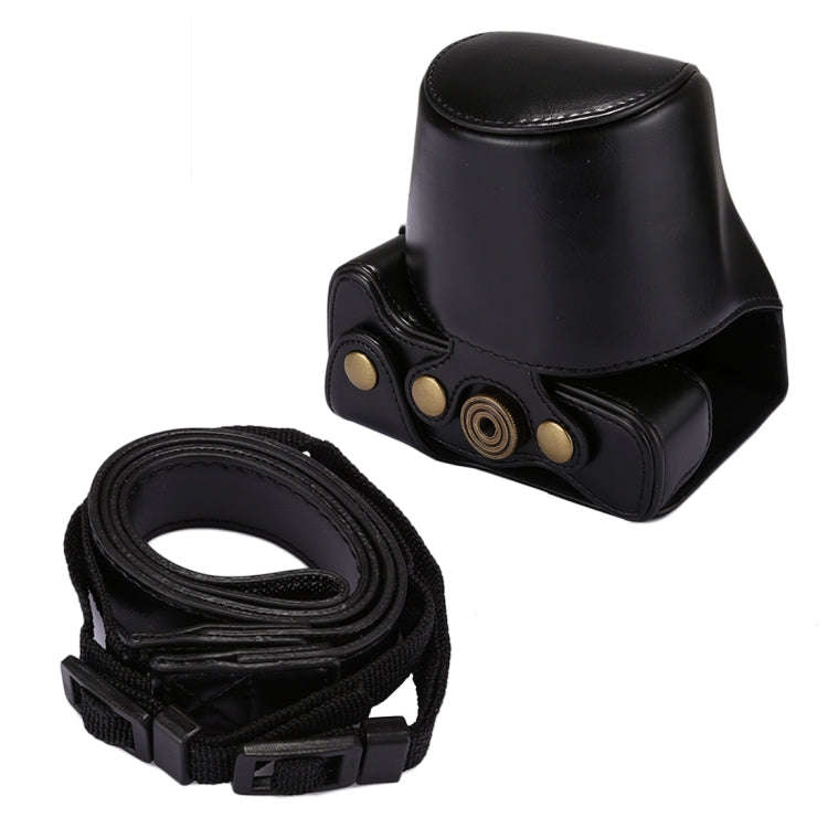 Full Body Camera PU Leather Case Bag with Strap for Canon EOS M5 (Black)