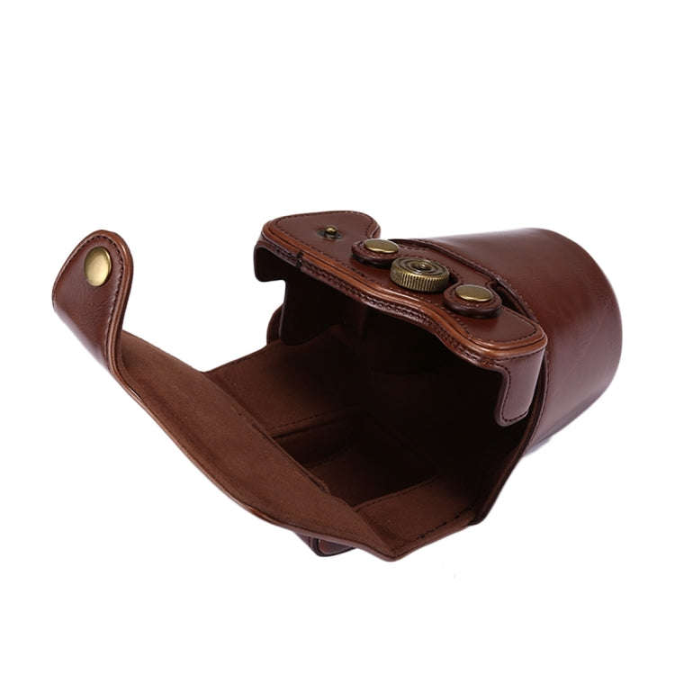 Full Body Camera PU Leather Case Bag with Strap for Canon EOS M5 (Coffee)