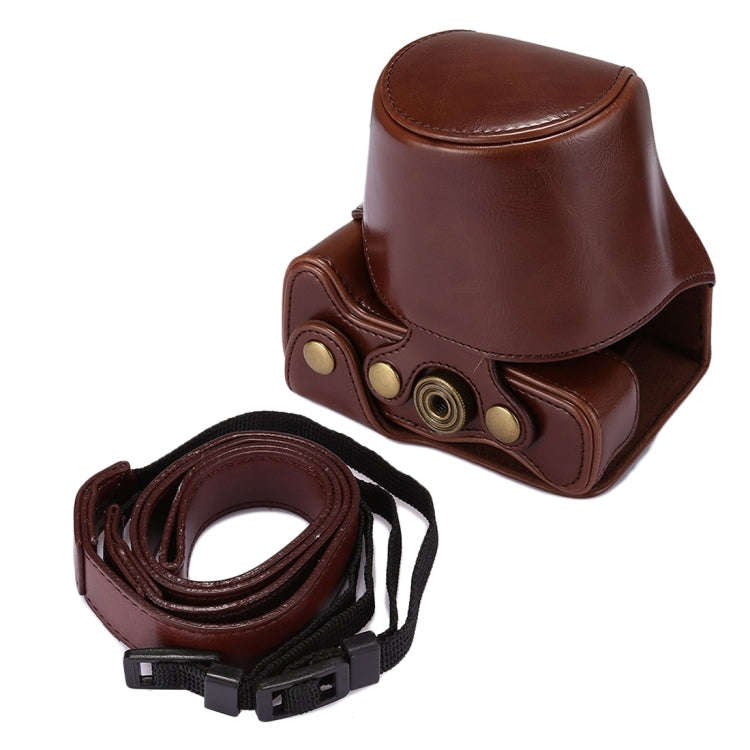 Full Body Camera PU Leather Case Bag with Strap for Canon EOS M5 (Coffee)