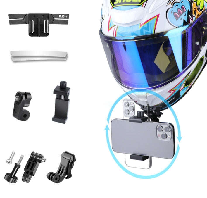 RUIGPRO Action Camera Phone Helmet Mount Kit with J-Hook Buckle & Rotation Phone Clamp & Adapter(...