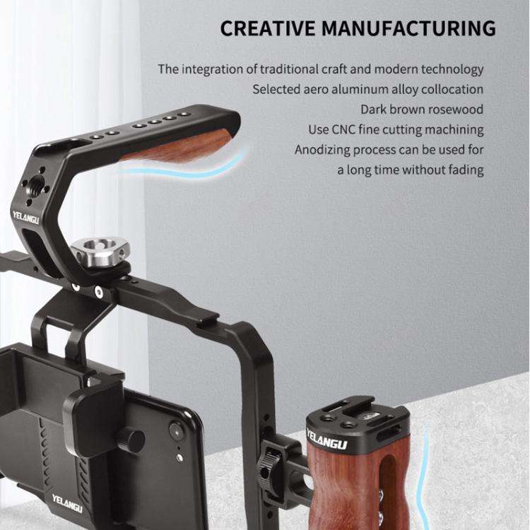 YELANGU LW101 Vlogging Live Broadcast LED Selfie Light Mic Smartphone Video Rig Handles Stabilize...