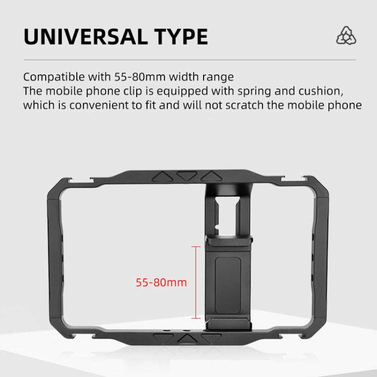 YELANGU LW-B01-1 Vlogging Live Broadcast Smartphone Video Rig Metal Cage (Black)