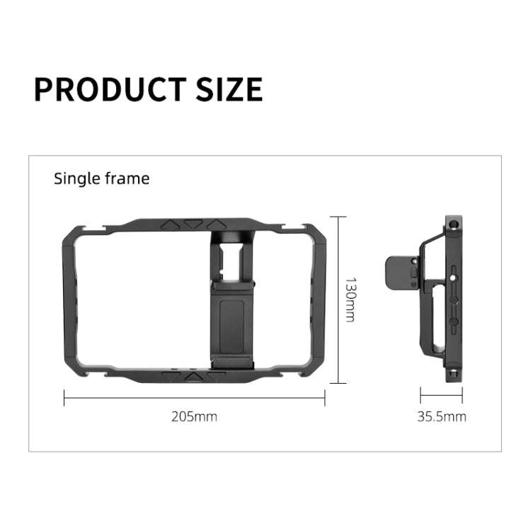 YELANGU LW-B01-1 Vlogging Live Broadcast Smartphone Video Rig Metal Cage (Black)