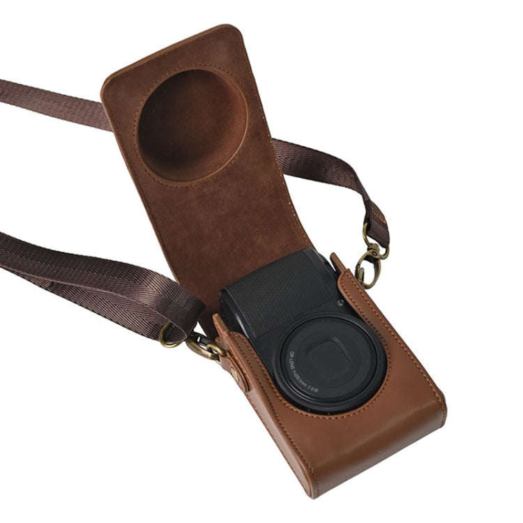Full Body Camera PU Leather Case Bag with Strap for Ricoh GR / GRII / GRIII, Casio ZR1200 / ZR150...