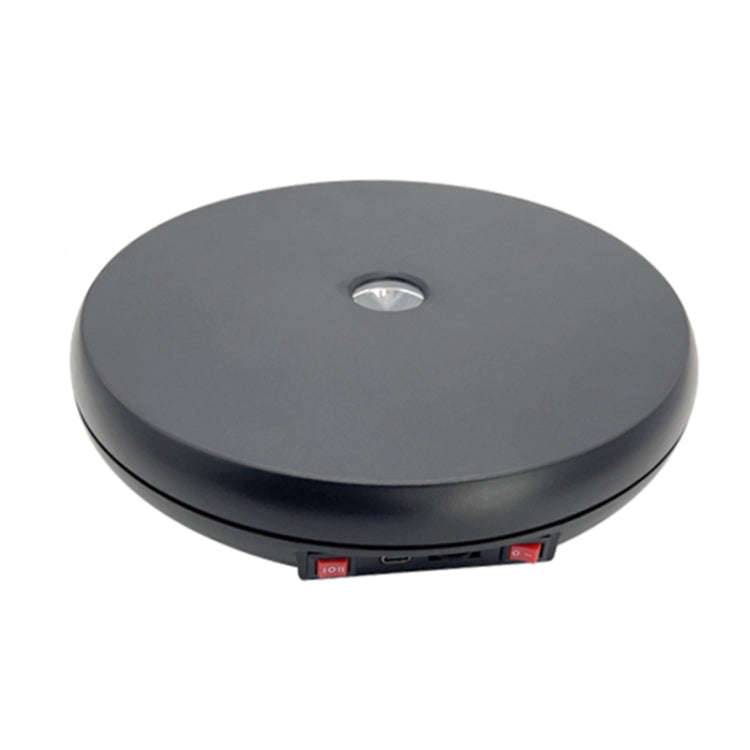 25cm LED Light Electric Rotating Display Stand Turntable (Black)