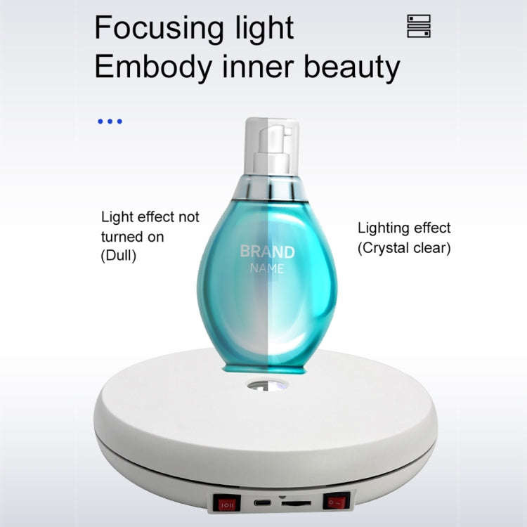 25cm LED Light Electric Rotating Display Stand Turntable (Black)