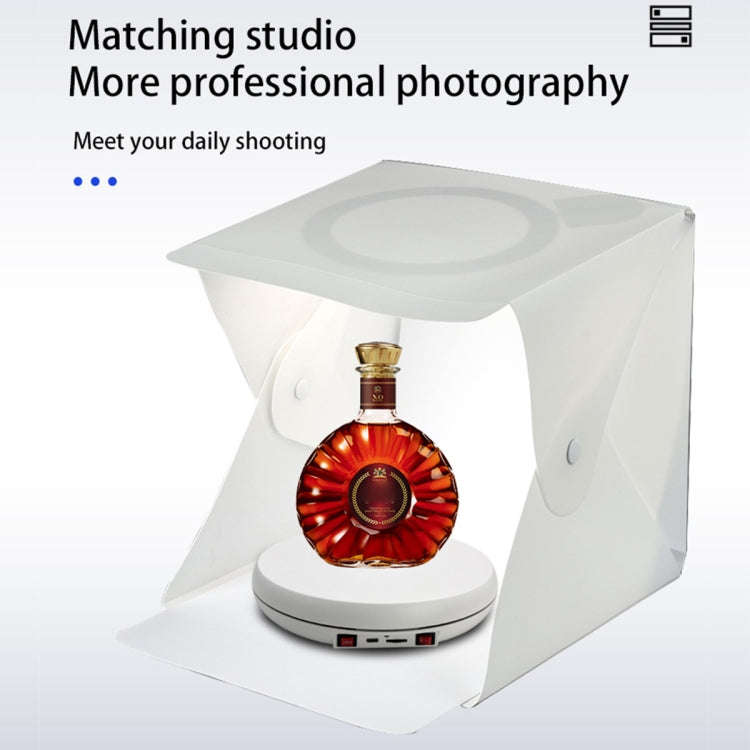 25cm LED Light Electric Rotating Display Stand Turntable (White)