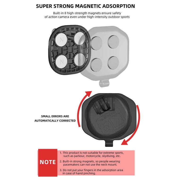 Sunnylife ZJ554 Magnetic Wearable Neck Phone Action Camera  Holder (Black)