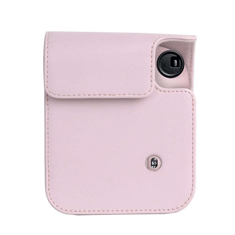 For FUJIFILM instax mini 12 Full Body Leather Case Camera Bag with Strap (Pink)