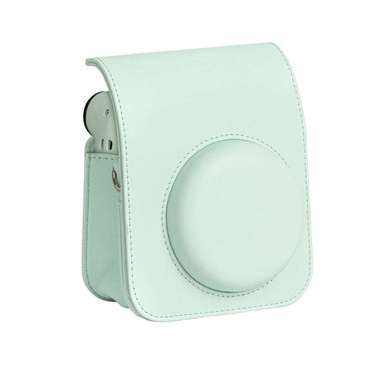 For FUJIFILM instax mini 12 Full Body Leather Case Camera Bag with Strap (Green)