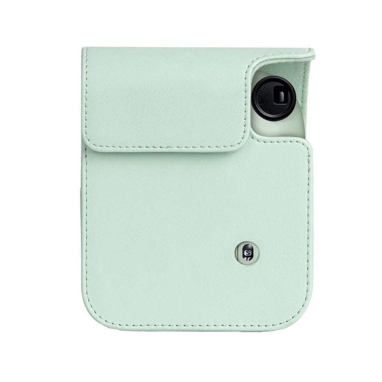 For FUJIFILM instax mini 12 Full Body Leather Case Camera Bag with Strap (Green)