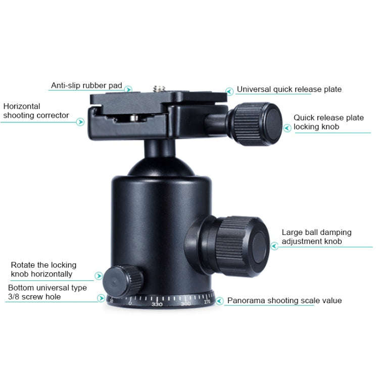 TRIOPO Oubao A-308S Adjustable Portable  Aluminum Alloy Tripod with Ball Head for SLR Camera