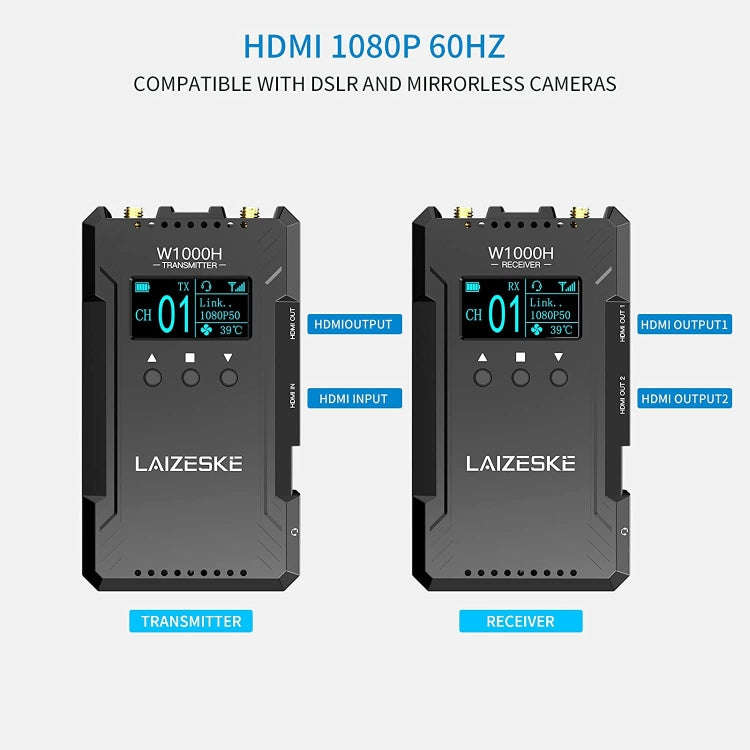 LAIZESKE W1000H 1000FT HDMI Wireless Video Transmission System(Black)