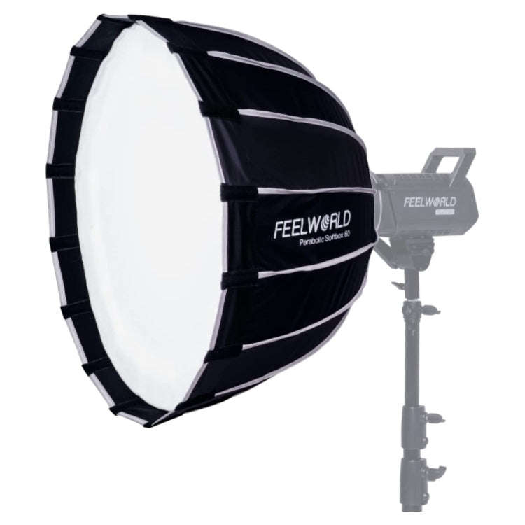 FEELWORLD FSP60 60cm Parabolic Softbox Quick Release Diffuser with Bowens Mount (Black)