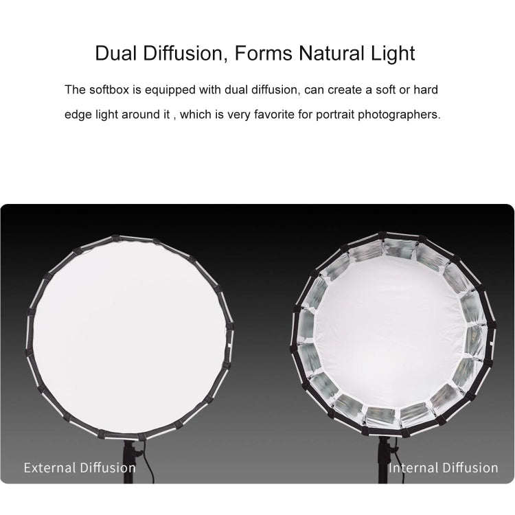 FEELWORLD FSP60 60cm Parabolic Softbox Quick Release Diffuser with Bowens Mount (Black)