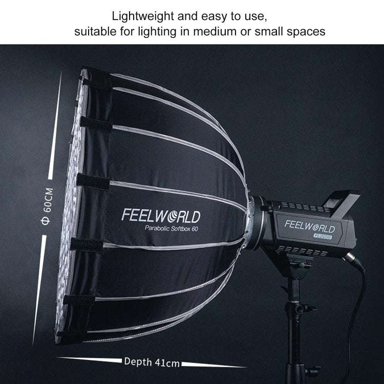 FEELWORLD FSP60 60cm Parabolic Softbox Quick Release Diffuser with Bowens Mount (Black)