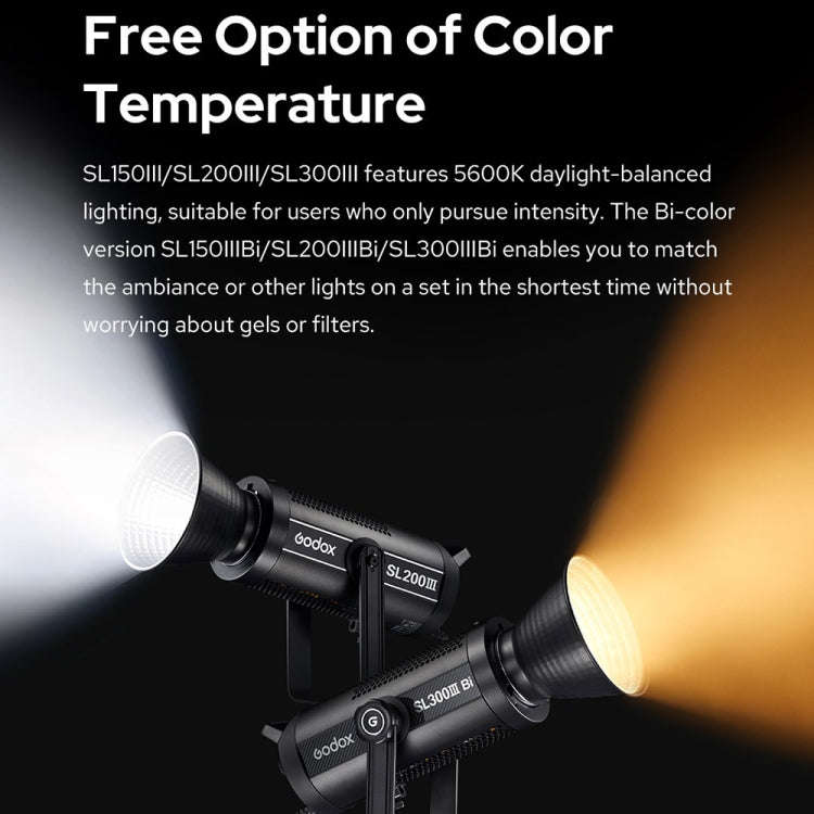Godox SL200IIIBi 215W Bi-Color 2800K-6500K LED Video Light(EU Plug)