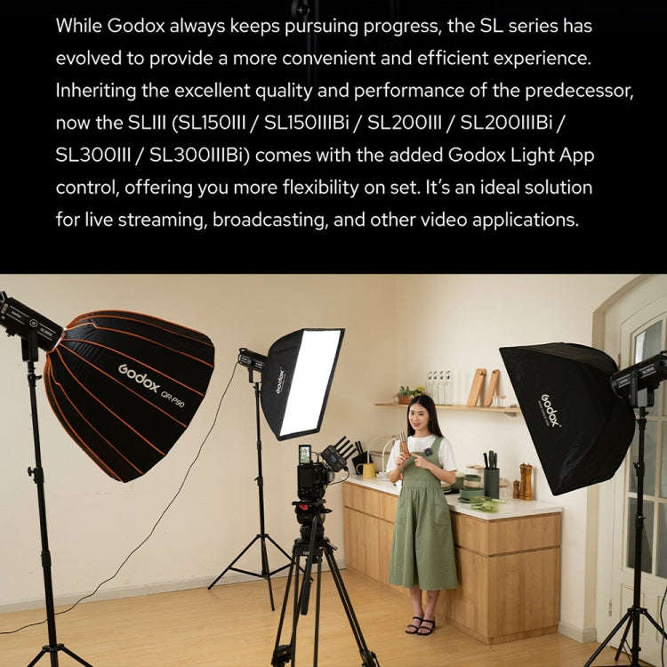Godox SL200IIIBi 215W Bi-Color 2800K-6500K LED Video Light(EU Plug)