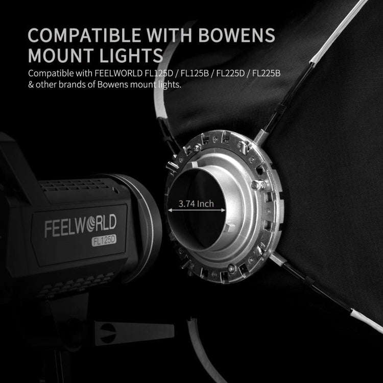 FEELWORLD FSR90 60x90cm Rectangular Softbox Quick Release Bowens Mount Diffuser