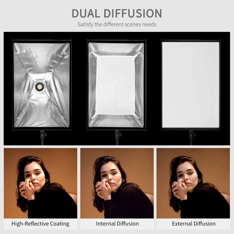 FEELWORLD FSR90 60x90cm Rectangular Softbox Quick Release Bowens Mount Diffuser