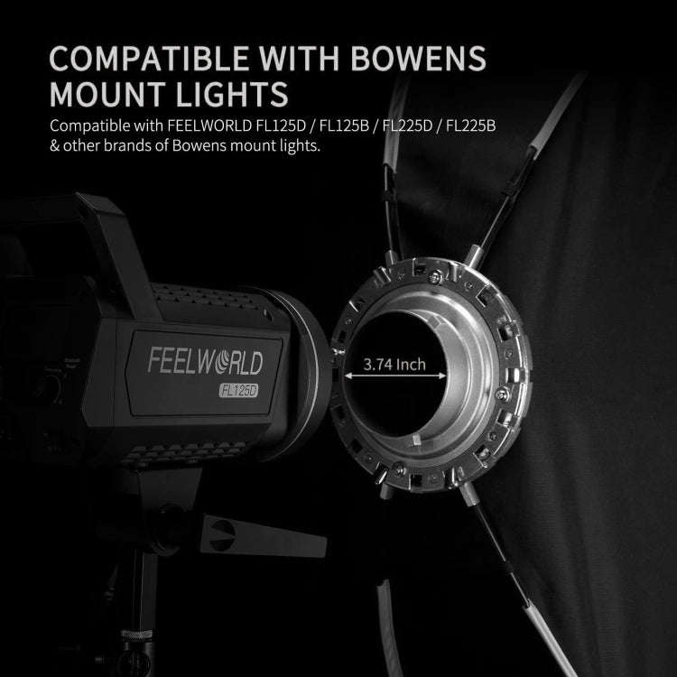 FEELWORLD FSR120 30x120cm Rectangular Softbox Quick Release Bowens Mount Diffuser