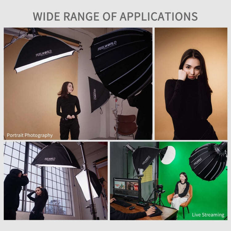 FEELWORLD FSR120 30x120cm Rectangular Softbox Quick Release Bowens Mount Diffuser