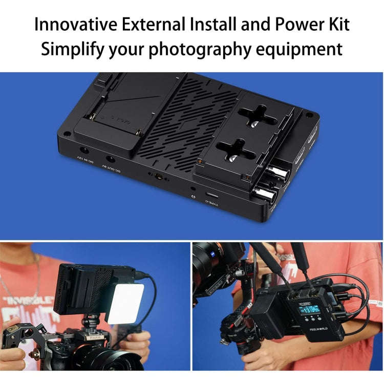 FEELWORLD FW568S 6 Inch On-camera Monitor FHD IPS 3G-SDI 4K HDMI F970 External Power and Install ...